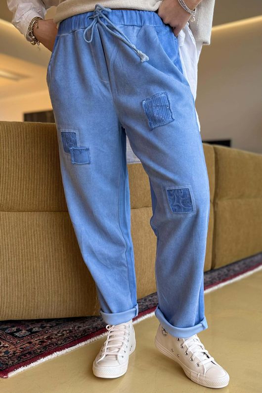 Anine Soft Touch Patch Jogger Washed Soft Cobalt